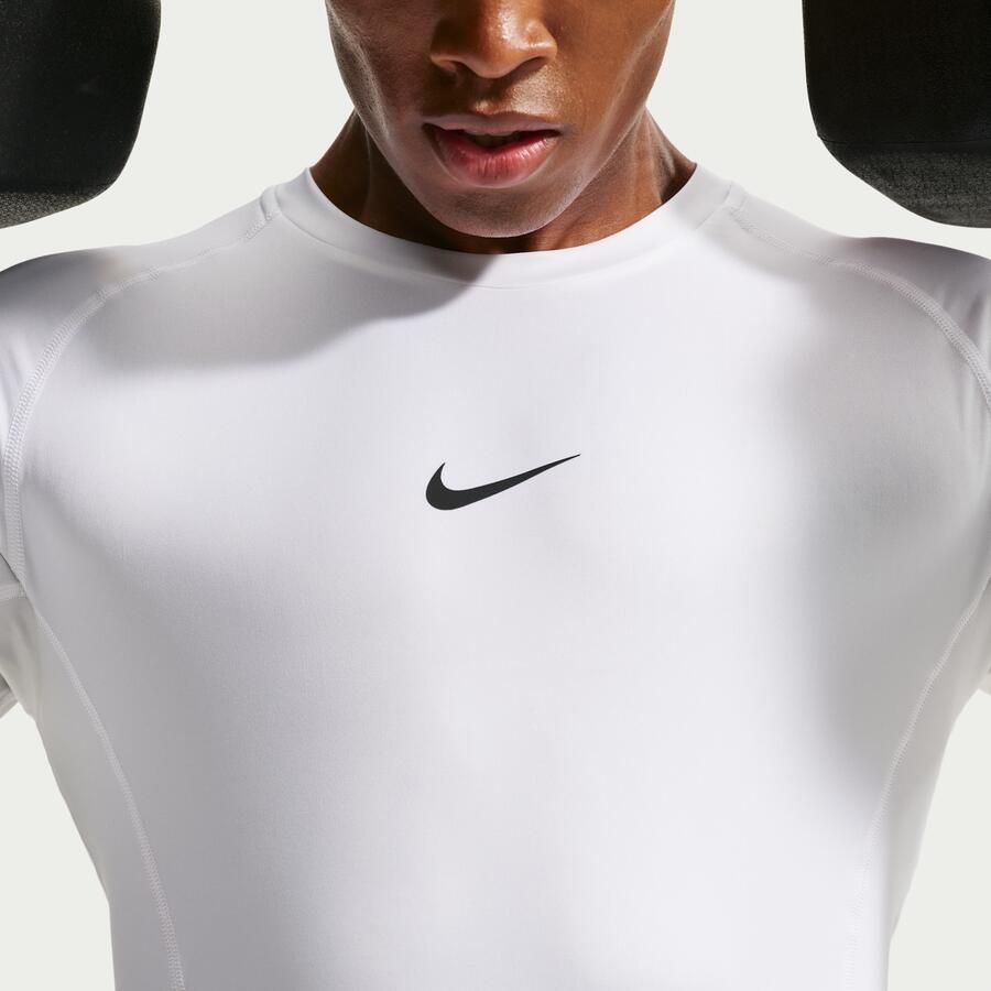 Nike Pro Dri-FIT strakke fitnesstop met lange mouwen voor heren Wit - Foto 3