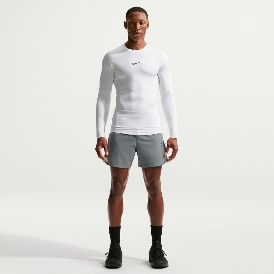 Nike Pro Dri-FIT strakke fitnesstop met lange mouwen voor heren Wit - Foto 4