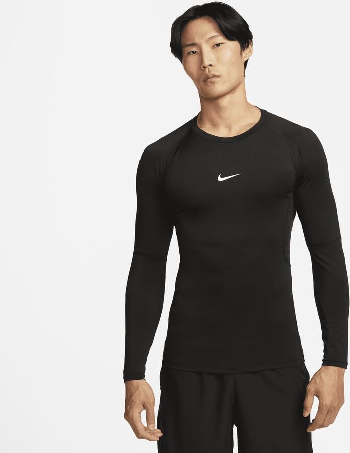 Nike Pro Dri-FIT strakke fitnesstop met lange mouwen voor heren Zwart - Foto 3