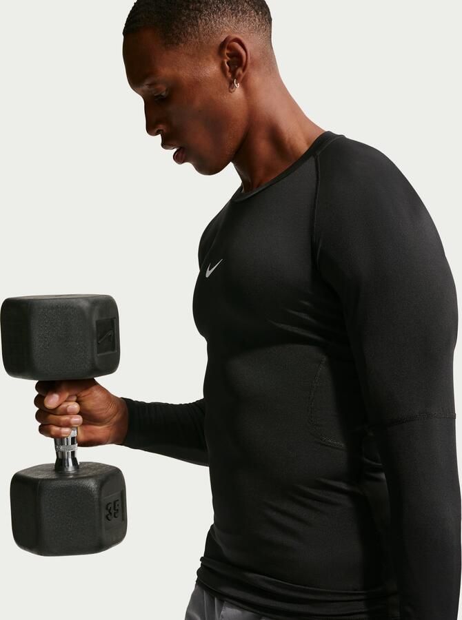 Nike Pro Dri-FIT strakke fitnesstop met lange mouwen voor heren Zwart - Foto 8