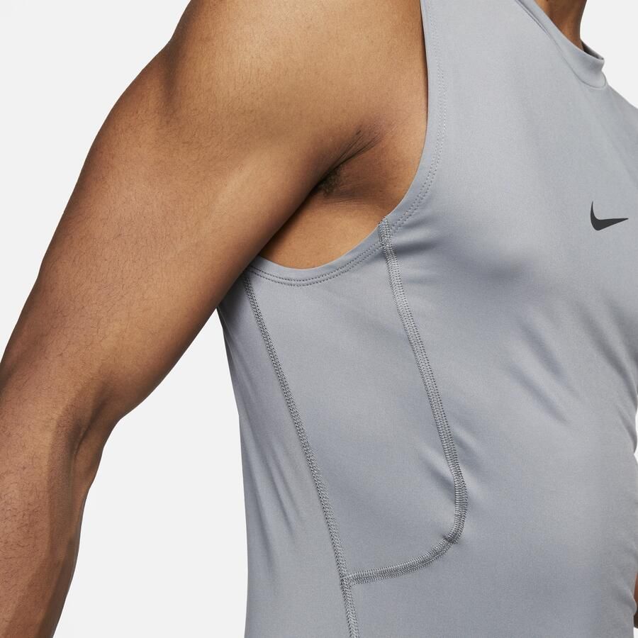 Nike Pro Dri-FIT strakke mouwloze fitnesstop voor heren Grijs