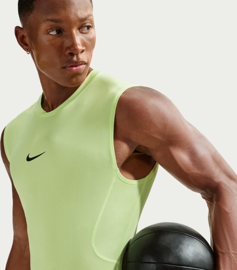 Nike Pro Dri-FIT strakke mouwloze fitnesstop voor heren Groen - Foto 3