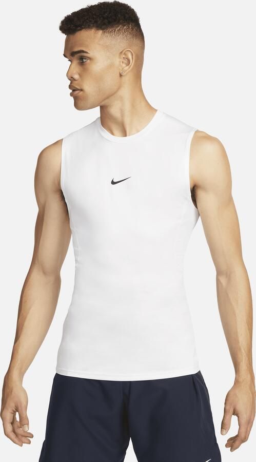 Nike Pro Dri-FIT strakke mouwloze fitnesstop voor heren Wit - Foto 3
