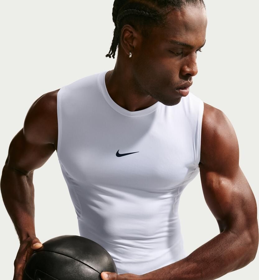 Nike Pro Dri-FIT strakke mouwloze fitnesstop voor heren Wit - Foto 6