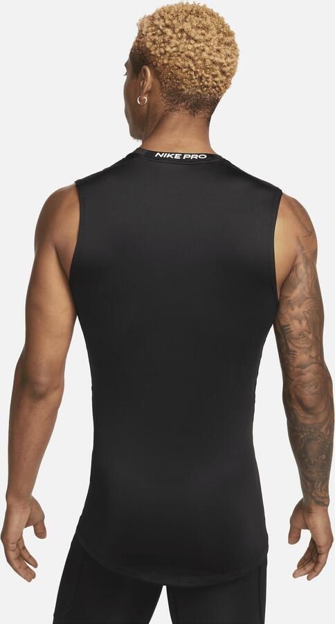 Nike Pro Dri-FIT strakke mouwloze fitnesstop voor heren Zwart - Foto 4