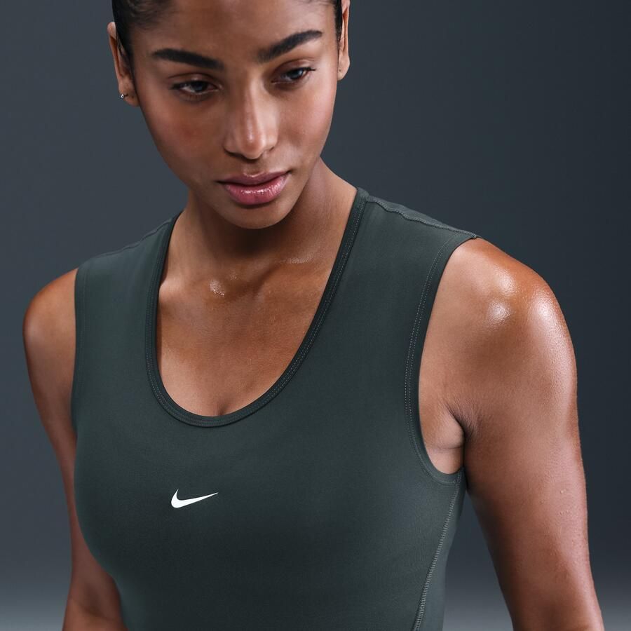 Nike Pro Dri-FIT tanktop voor dames Groen - Foto 4