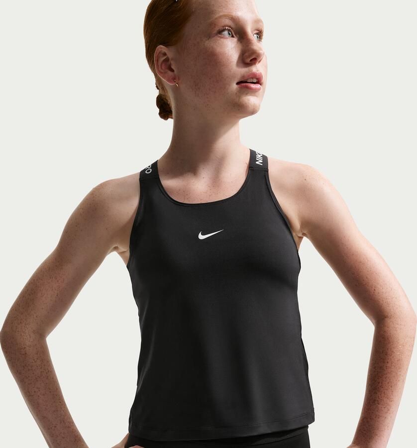 Nike Pro Dri-FIT tanktop voor meisjes Zwart - Foto 4