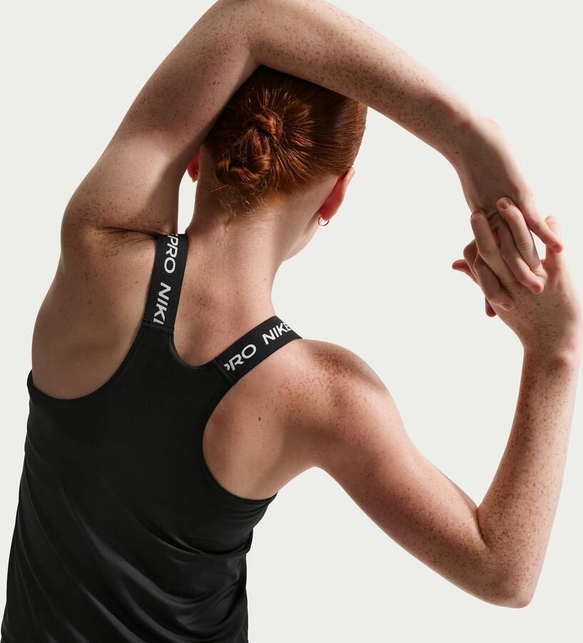 Nike Pro Dri-FIT tanktop voor meisjes Zwart - Foto 3