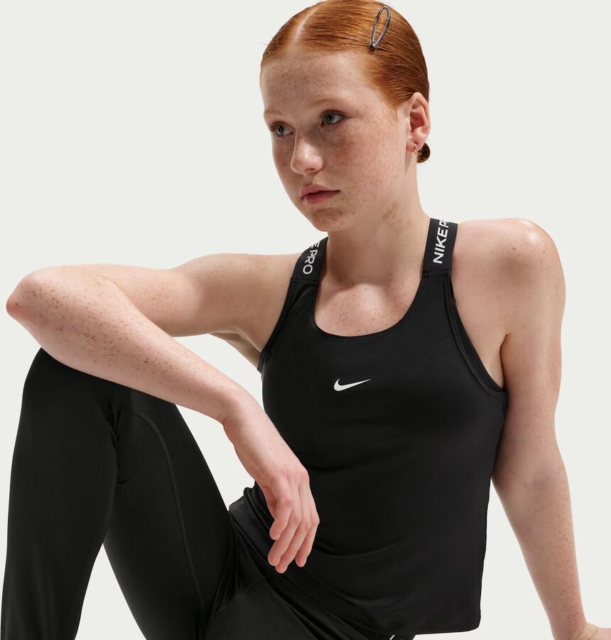 Nike Pro Dri-FIT tanktop voor meisjes Zwart - Foto 2