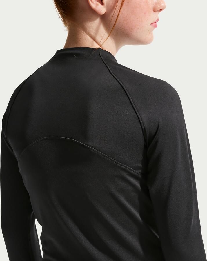 Nike Pro Dri-FIT top met halflange ritssluiting voor meisjes Zwart - Foto 3