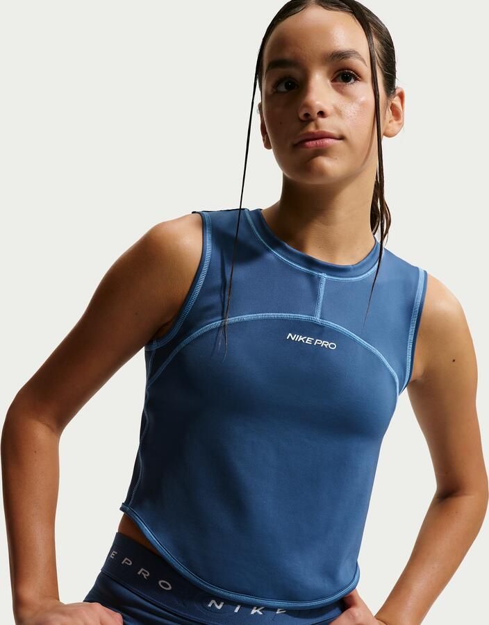 Nike Pro Dri-FIT top voor kids Blauw - Foto 2