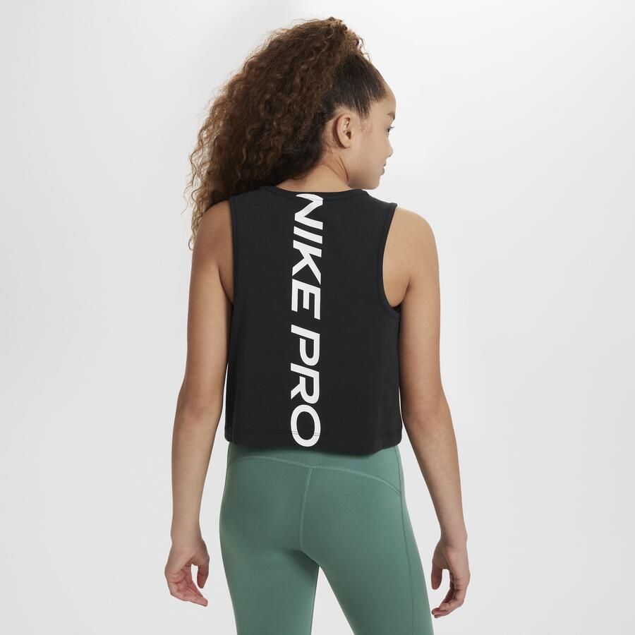 Nike Pro Dri-FIT trainingstanktop voor meisjes Zwart - Foto 4