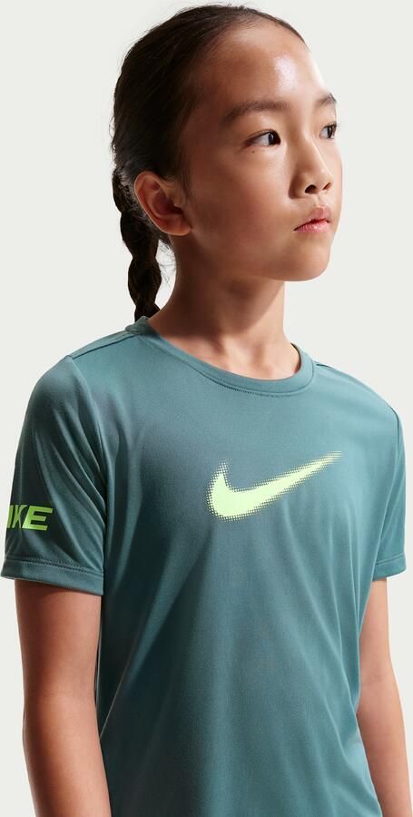 Nike Pro Dri-FIT trainingstop met korte mouwen voor meisjes Grijs - Foto 4