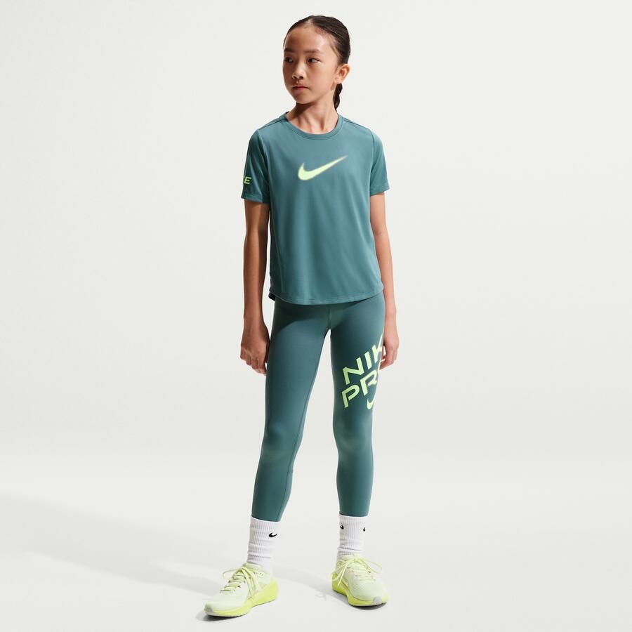 Nike Pro Dri-FIT trainingstop met korte mouwen voor meisjes Grijs