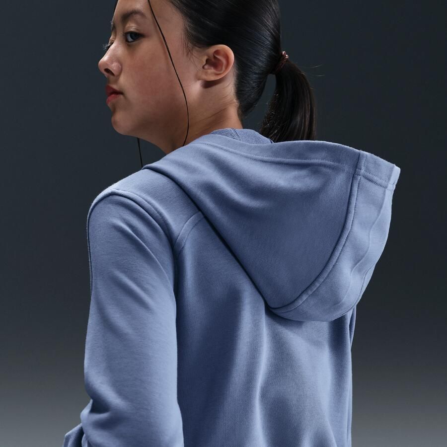 Nike Pro Fleece Dri-FIT hoodie met rits over de hele lengte voor meisjes Blauw