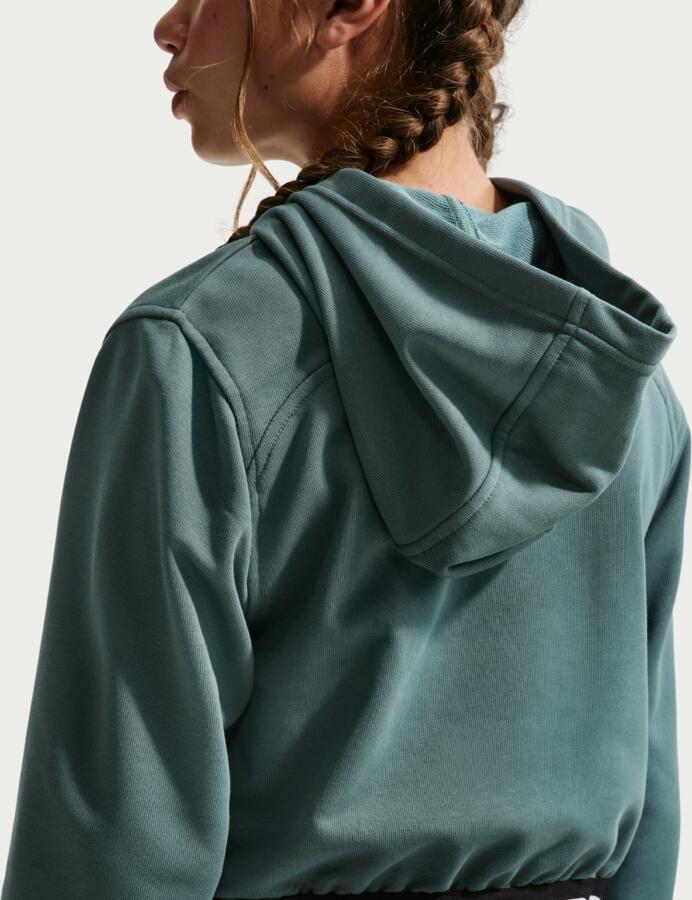Nike Pro Fleece Dri-FIT hoodie met rits over de hele lengte voor meisjes Grijs - Foto 3