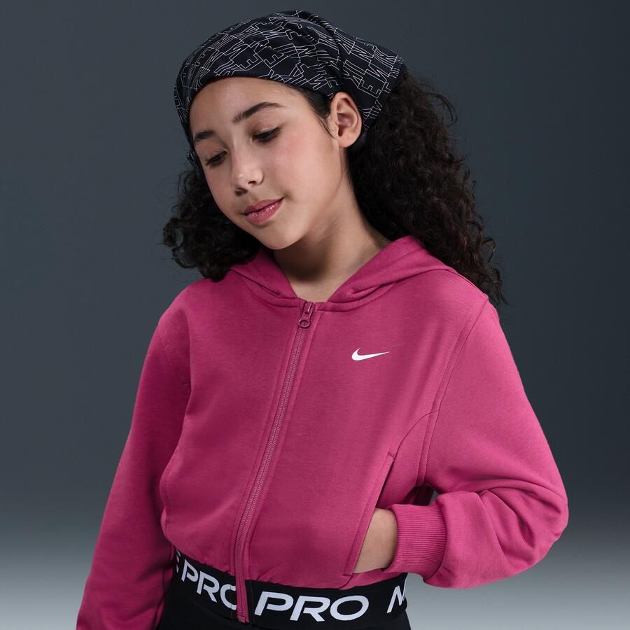 Nike Pro Fleece Dri-FIT hoodie met rits over de hele lengte voor meisjes Paars - Foto 4