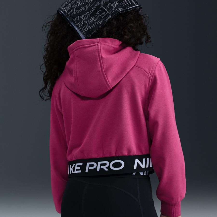 Nike Pro Fleece Dri-FIT hoodie met rits over de hele lengte voor meisjes Paars