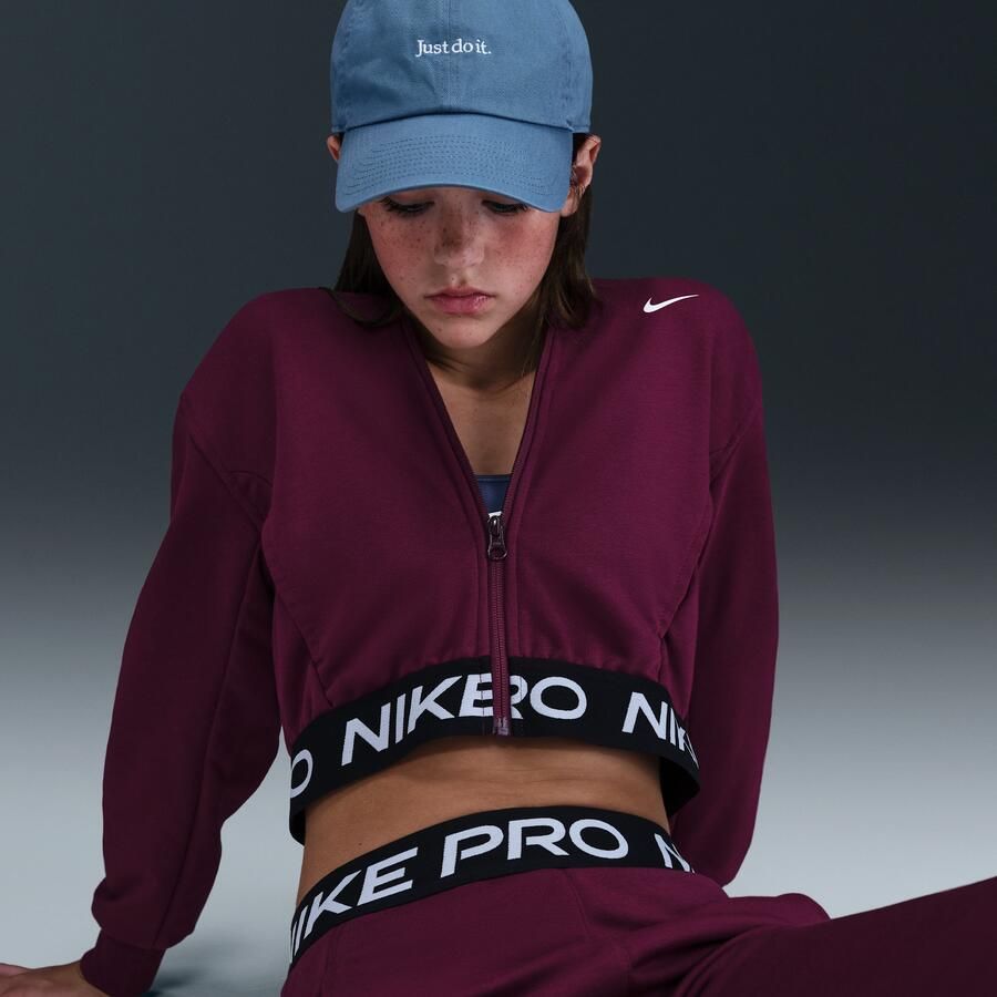 Nike Pro Fleece Dri-FIT hoodie met rits over de hele lengte voor meisjes Rood - Foto 2