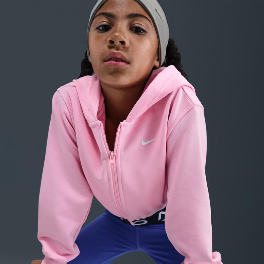 Nike Pro Fleece Dri-FIT hoodie met rits over de hele lengte voor meisjes Roze - Foto 2