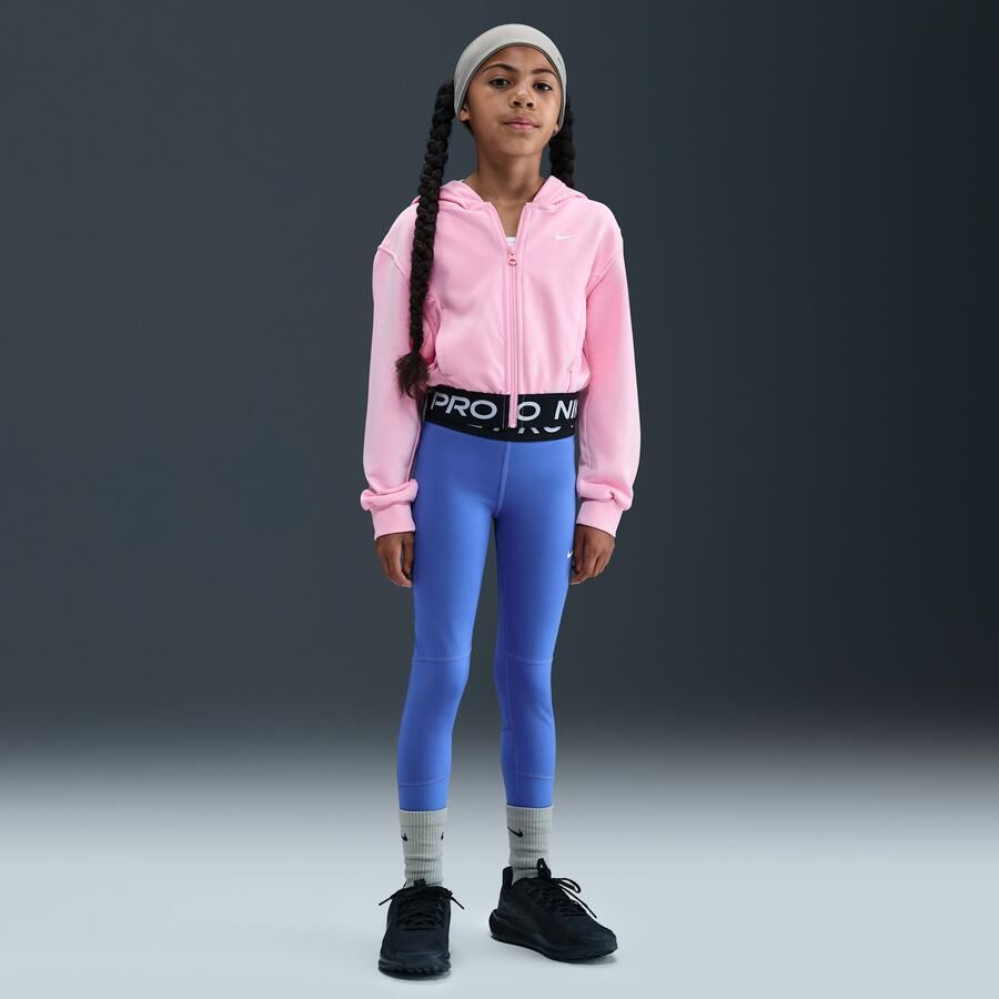 Nike Pro Fleece Dri-FIT hoodie met rits over de hele lengte voor meisjes Roze - Foto 3