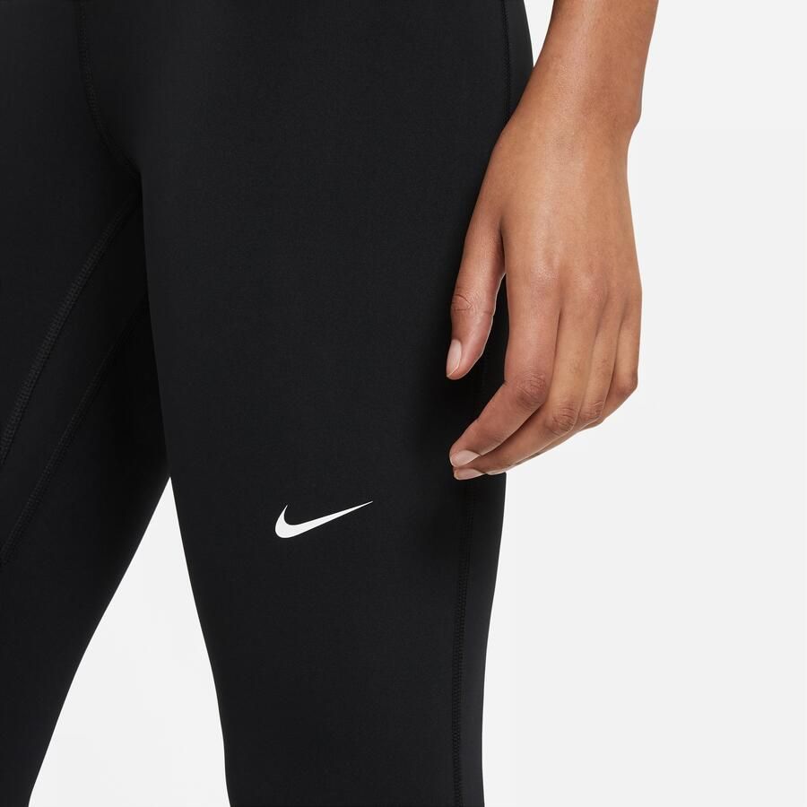Nike Pro korte legging met vlakken van mesh en halfhoge taille voor dames Zwart