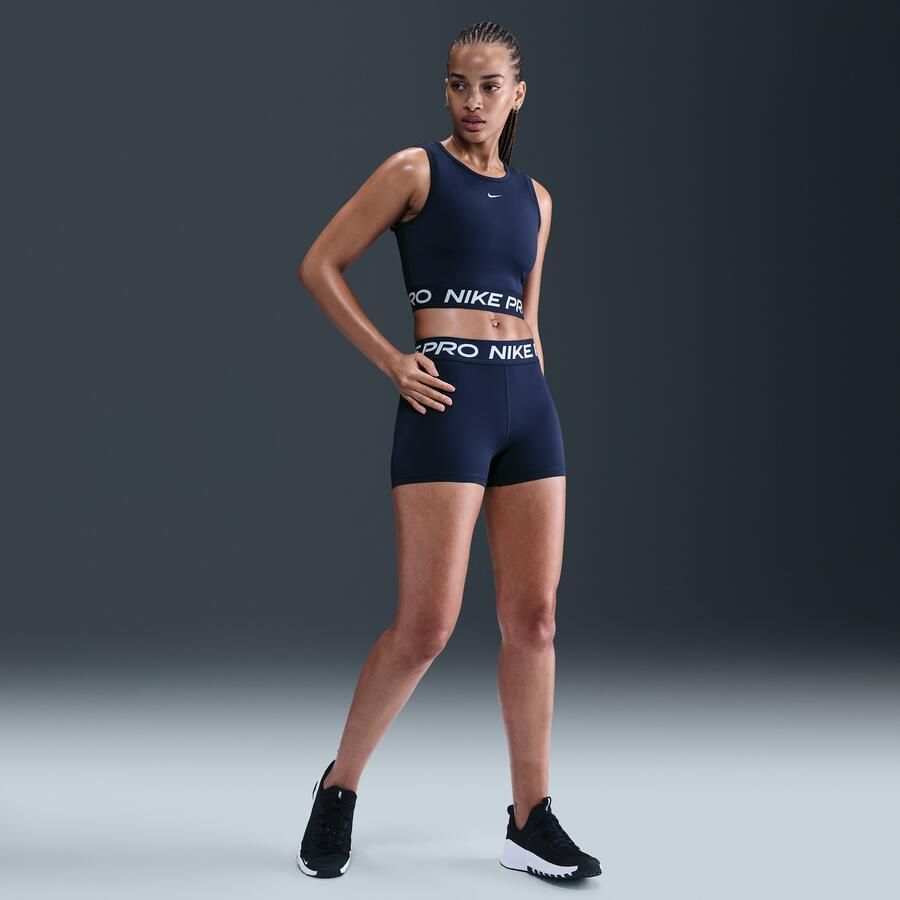 Nike Pro korte tanktop met Dri-FIT voor dames Blauw - Foto 3