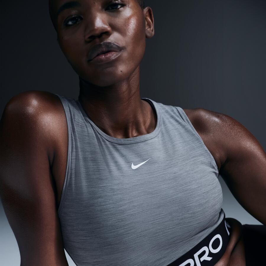 Nike Pro korte tanktop met Dri-FIT voor dames Grijs - Foto 4