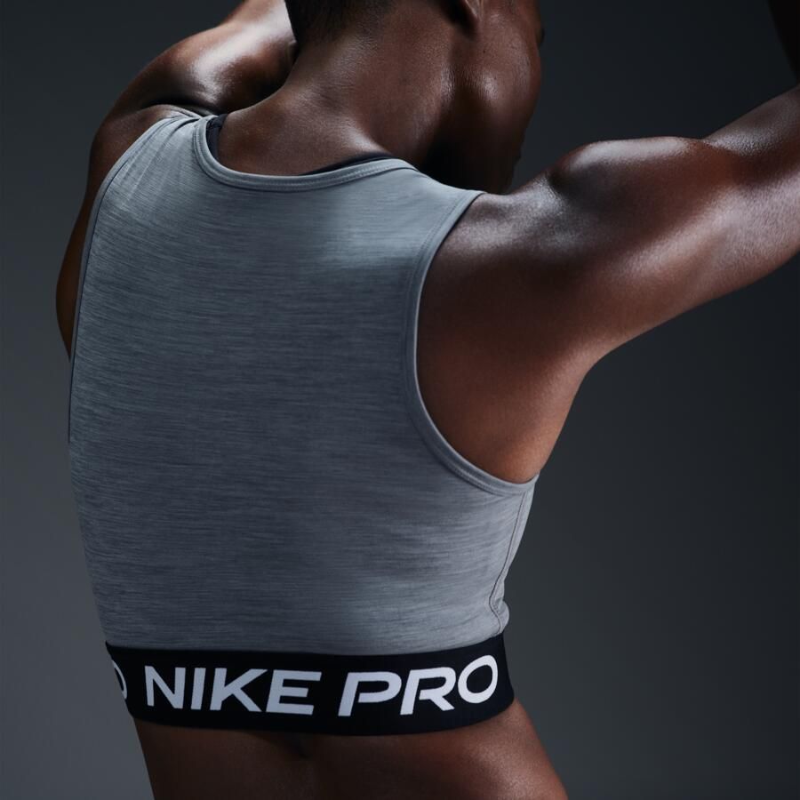 Nike Pro korte tanktop met Dri-FIT voor dames Grijs - Foto 2