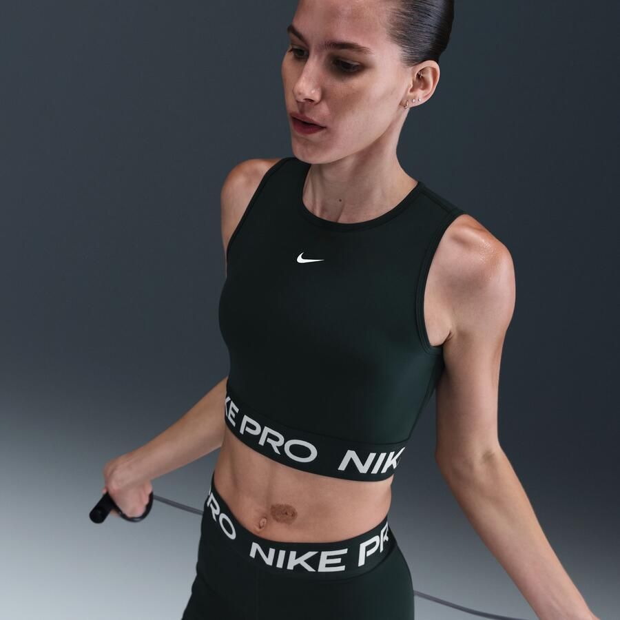 Nike Pro korte tanktop met Dri-FIT voor dames Groen - Foto 2