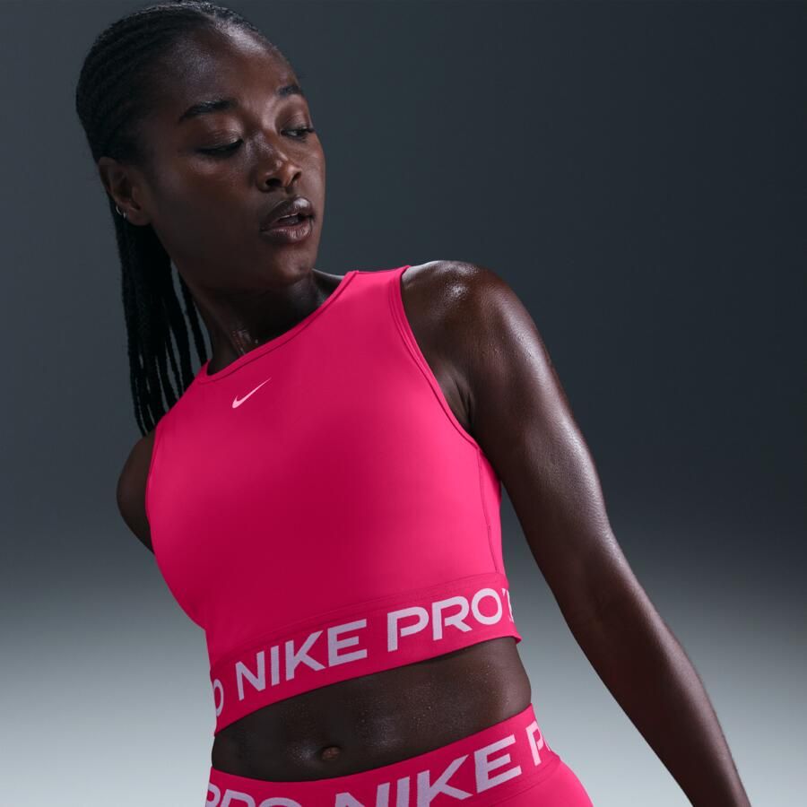 Nike Pro korte tanktop met Dri-FIT voor dames Roze - Foto 4