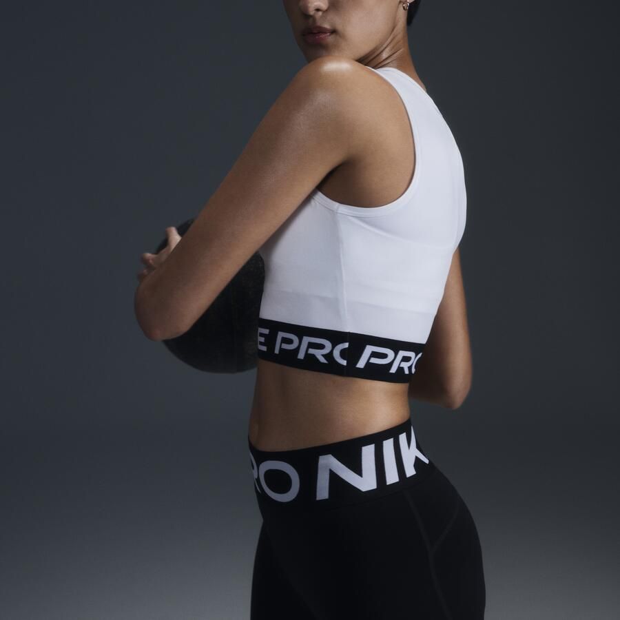 Nike Pro korte tanktop met Dri-FIT voor dames Wit - Foto 2