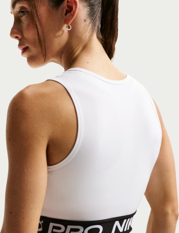 Nike Pro korte tanktop met Dri-FIT voor dames Wit - Foto 4