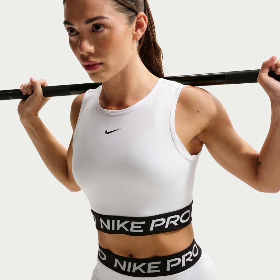 Nike Pro korte tanktop met Dri-FIT voor dames Wit - Foto 2