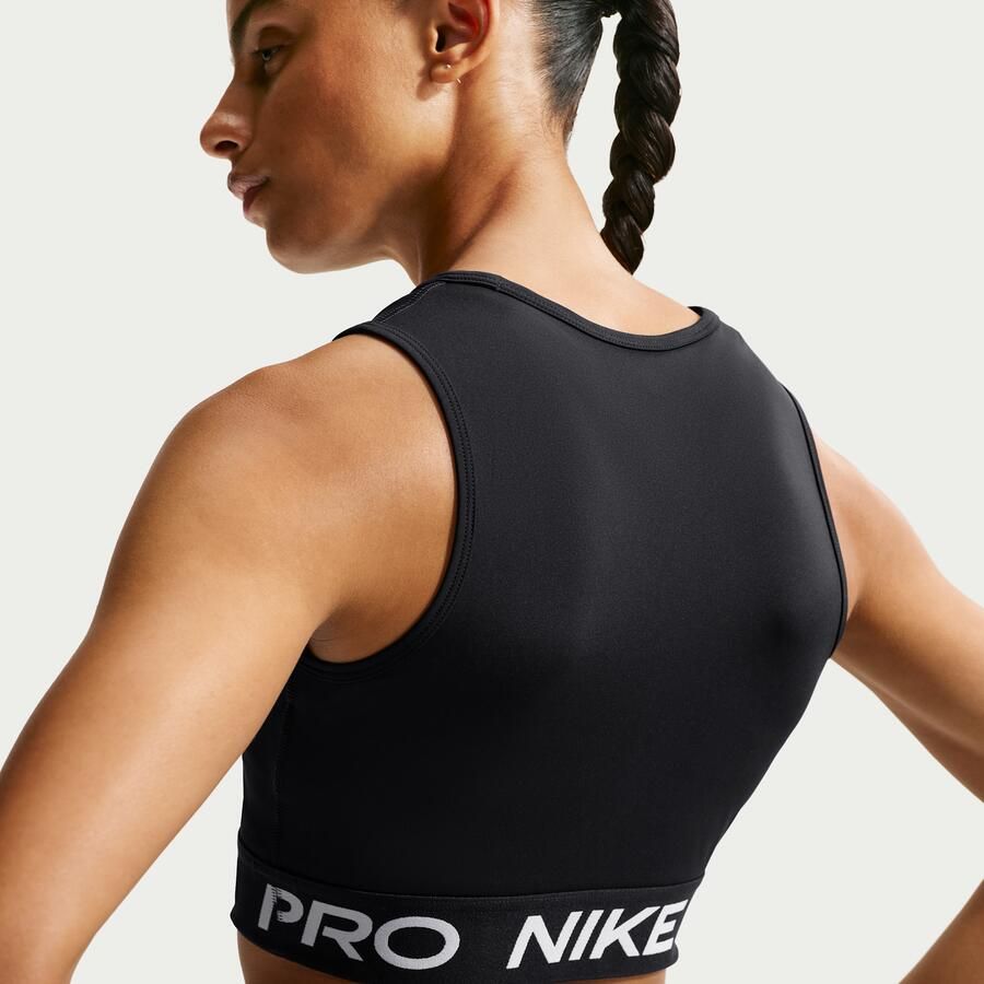 Nike Pro korte tanktop met Dri-FIT voor dames Zwart - Foto 3