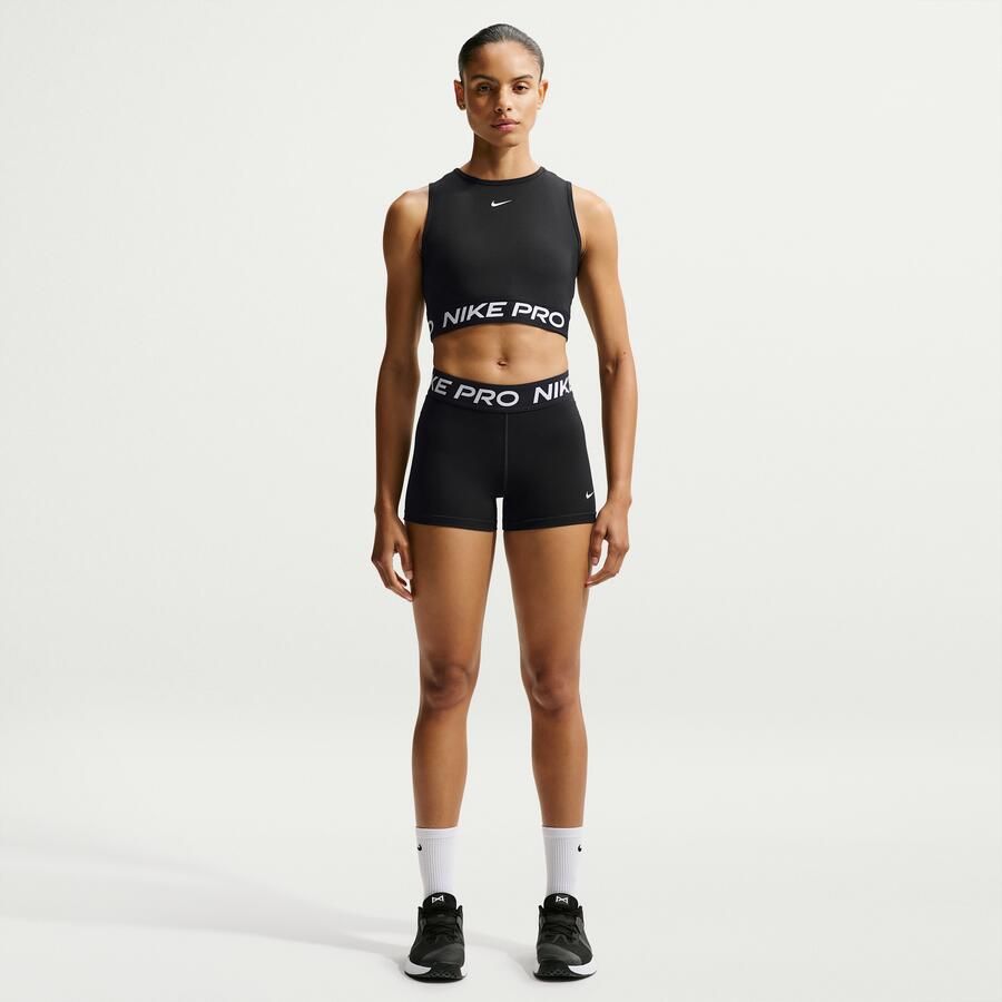 Nike Pro korte tanktop met Dri-FIT voor dames Zwart - Foto 4