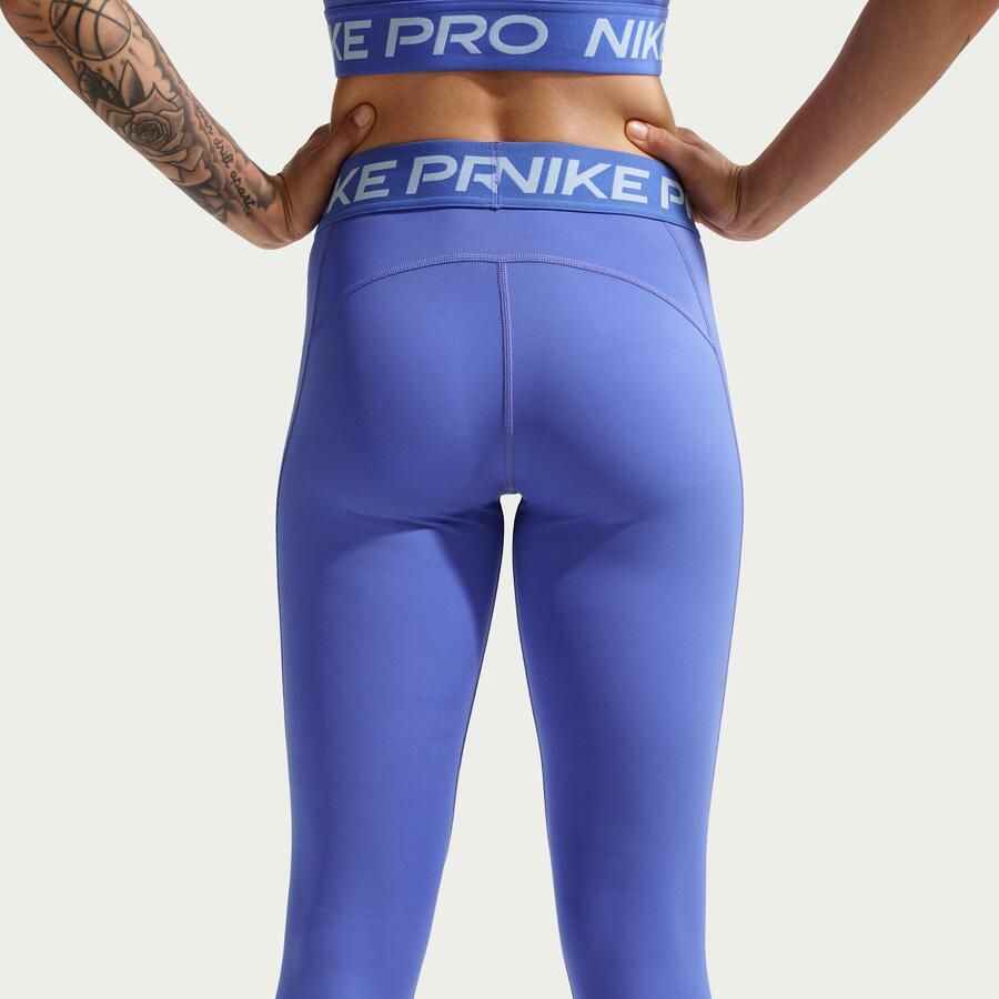 Nike Pro lange legging met halfhoge taille voor dames Blauw - Foto 2