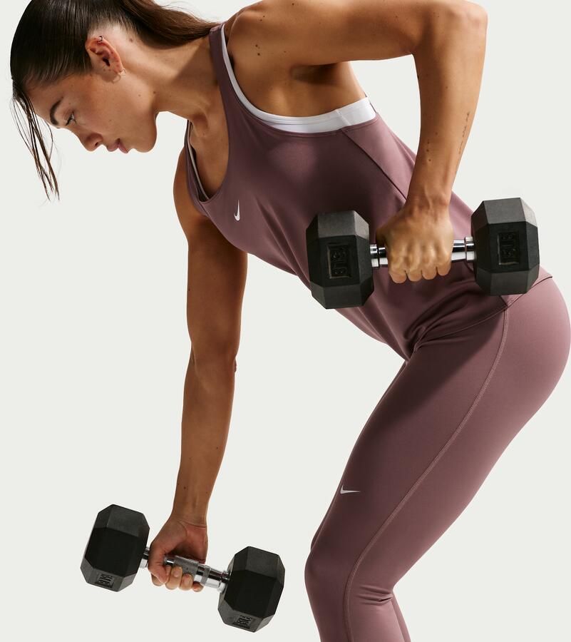Nike Pro lange legging met halfhoge taille voor dames Paars