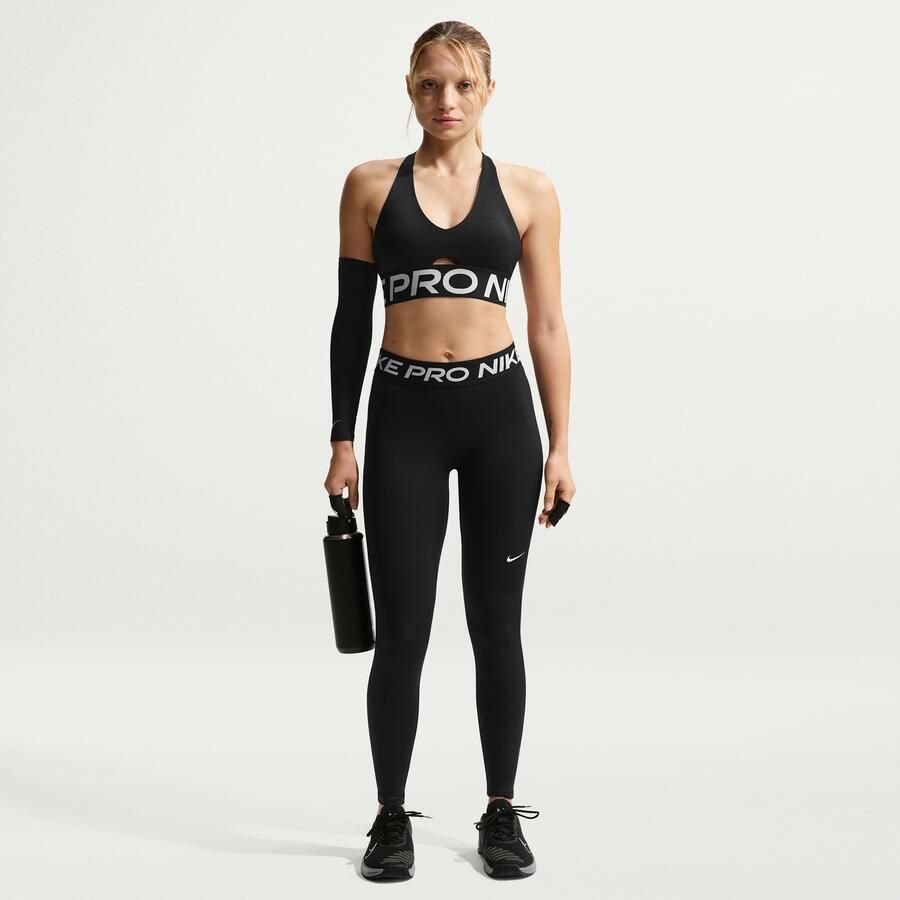 Nike Pro lange legging met halfhoge taille voor dames Zwart