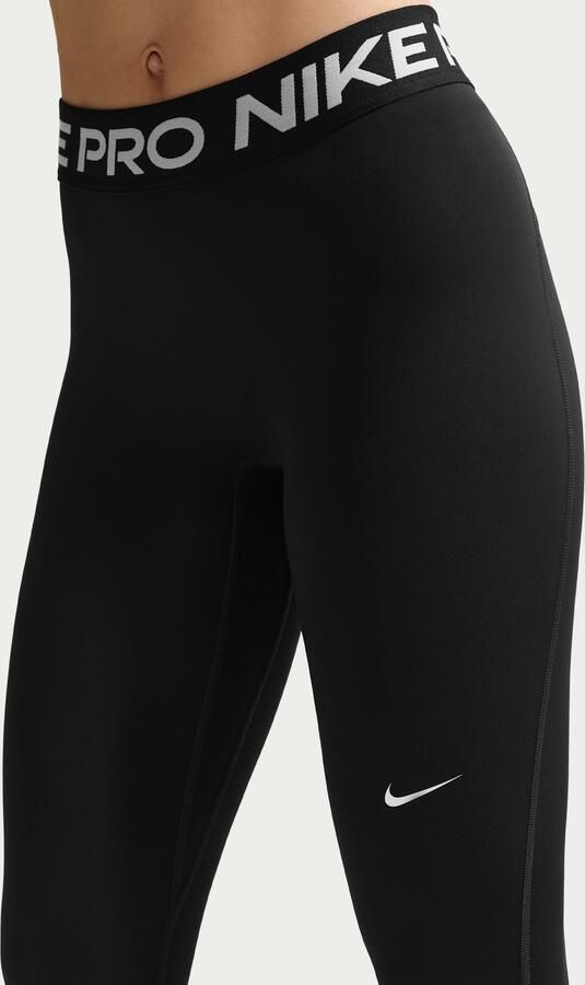 Nike Pro lange legging met halfhoge taille voor dames Zwart - Foto 3