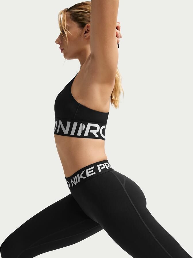 Nike Pro lange legging met halfhoge taille voor dames Zwart - Foto 2