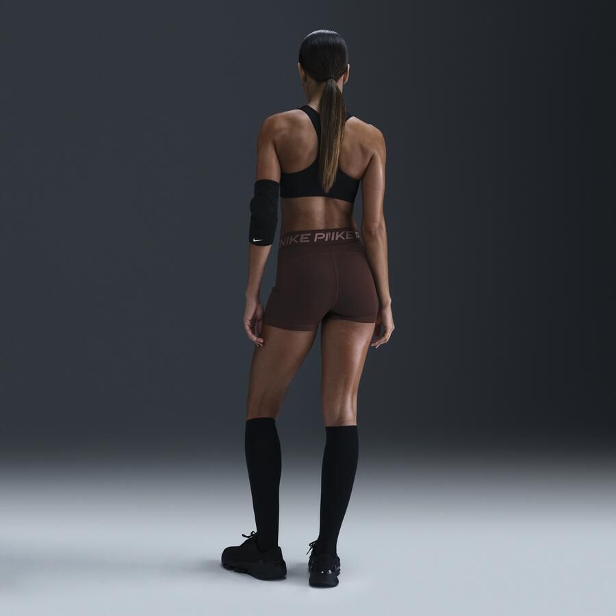 Nike Pro Leak Protection: Period bikeshorts met halfhoge taille voor dames (8 cm) Bruin - Foto 2