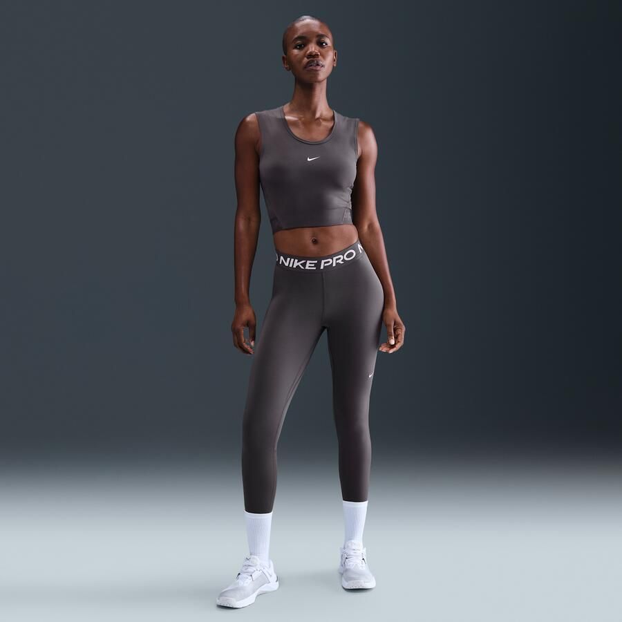 Nike Pro Legging met halfhoge taille en mesh vlakken voor dames Grijs - Foto 4