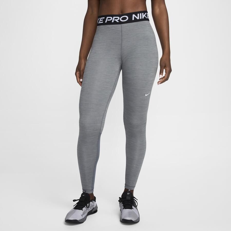 Nike Pro Legging met halfhoge taille en mesh vlakken voor dames Grijs - Foto 3