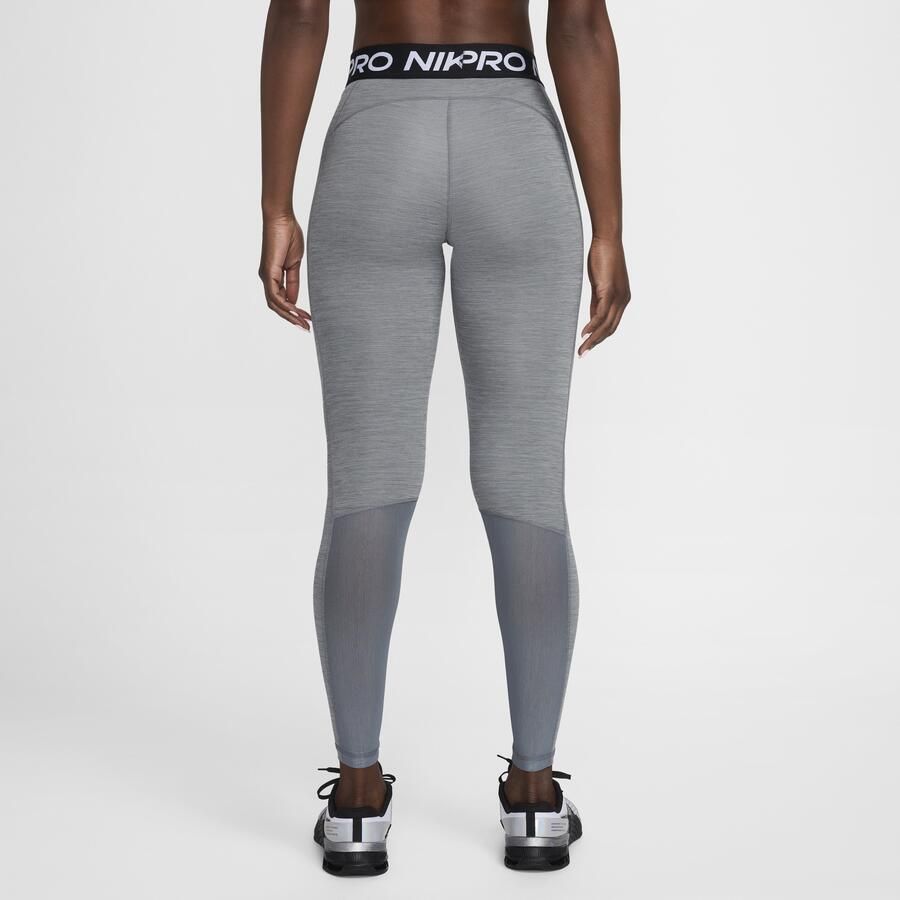 Nike Pro Legging met halfhoge taille en mesh vlakken voor dames Grijs - Foto 4