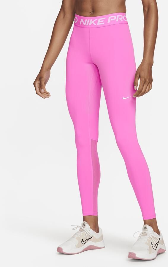 Nike Pro Legging met halfhoge taille en mesh vlakken voor dames Rood - Foto 4