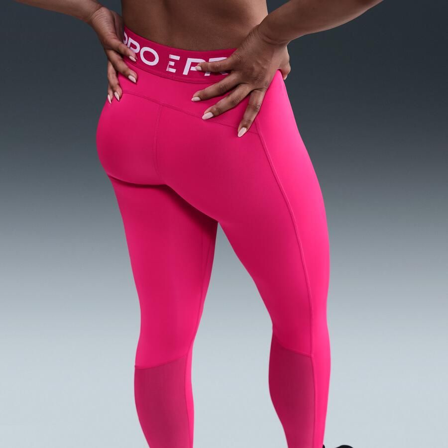 Nike Pro Legging met halfhoge taille en mesh vlakken voor dames Roze - Foto 2
