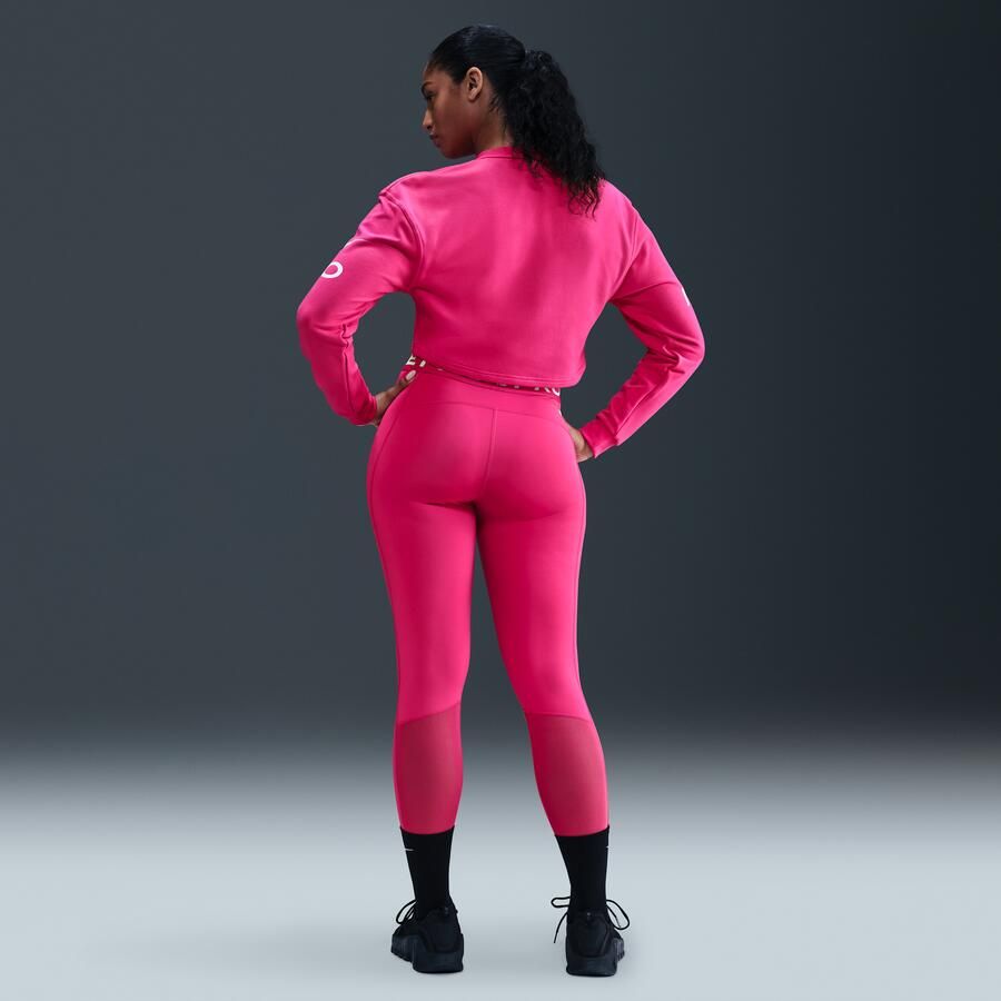 Nike Pro Legging met halfhoge taille en mesh vlakken voor dames Roze - Foto 3