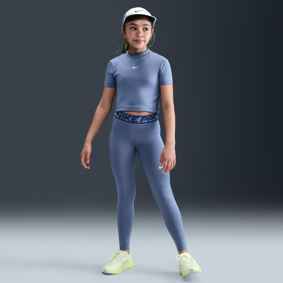 Nike Pro legging met halfhoge taille voor meisjes Blauw - Foto 4