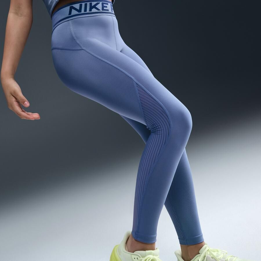 Nike Pro legging met halfhoge taille voor meisjes Blauw - Foto 2